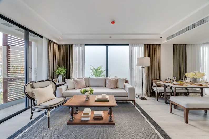 Two-bedroom residence living room at InterContinental Residences Hua Hin