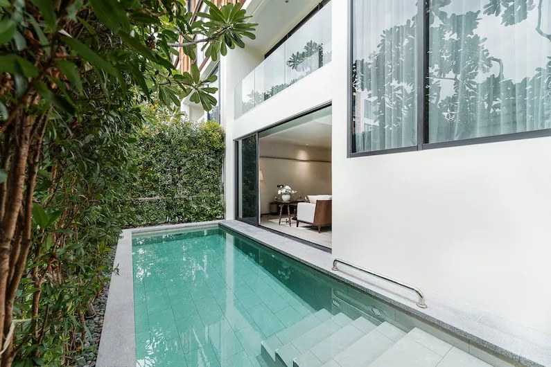 Private pool of a three-bedroom duplex at InterContinental Residences Hua Hin