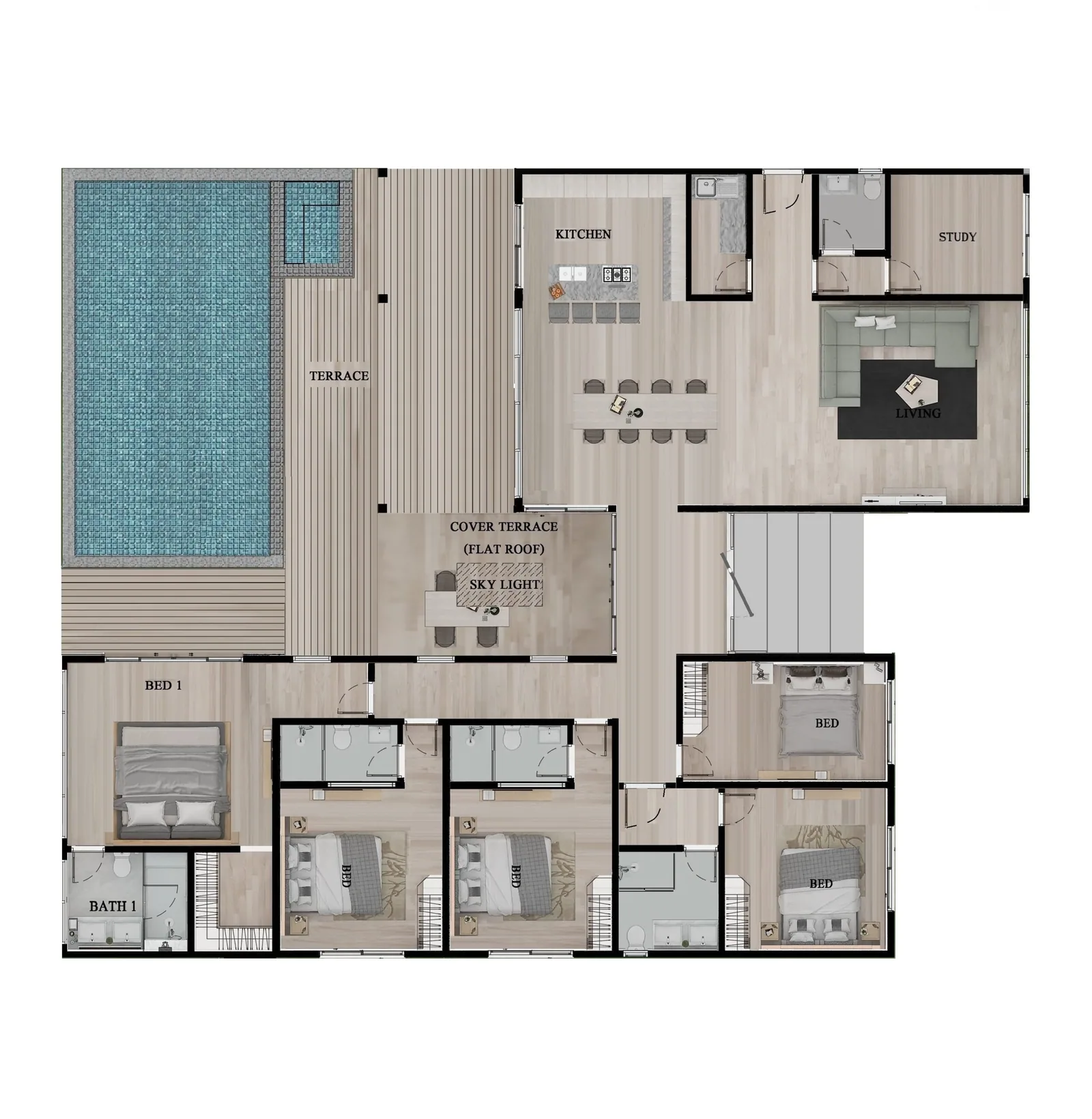 Moda Modena Max five-bedroom villa floor plan
