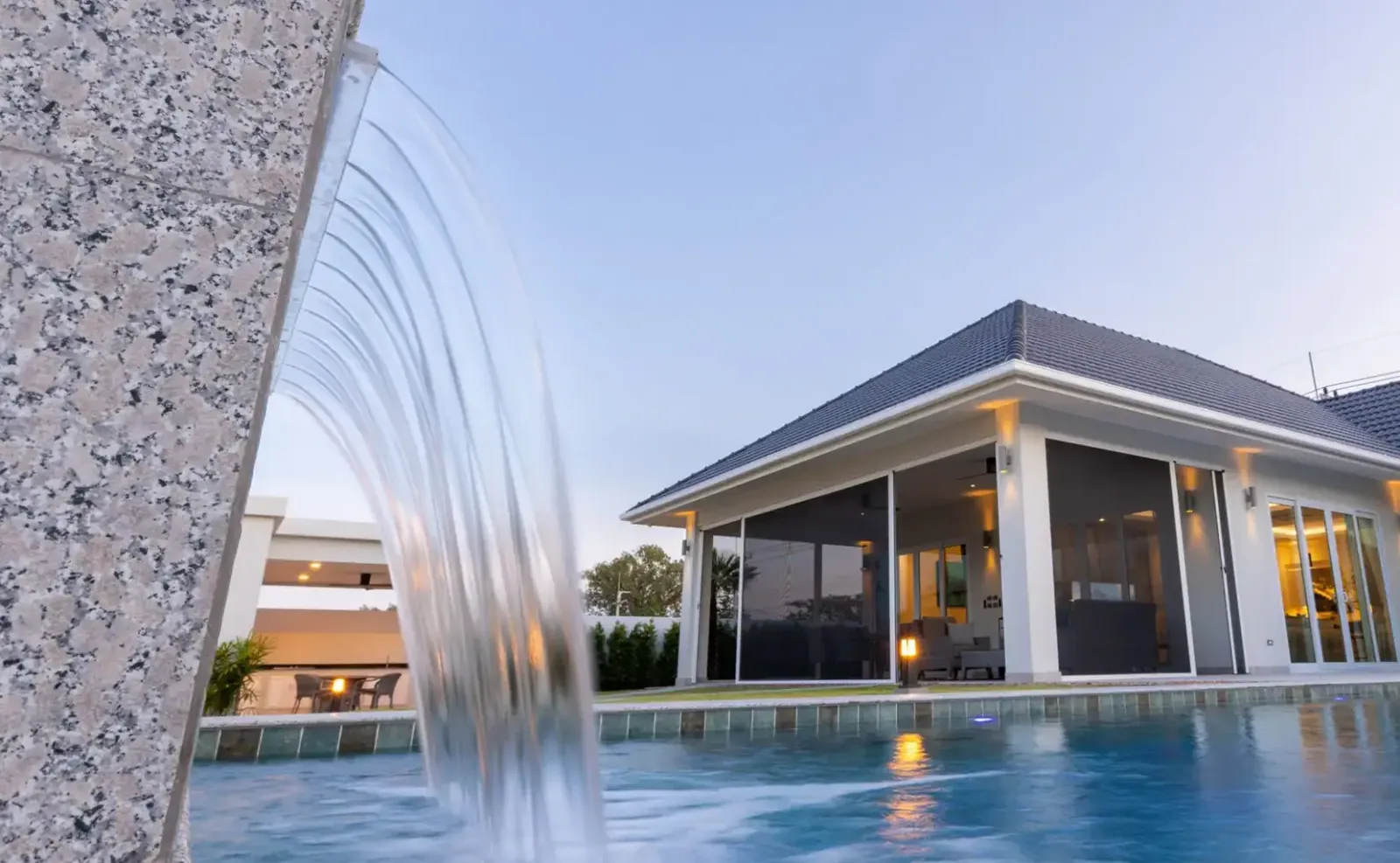 Garden waterfall upgrade option at Mountainside