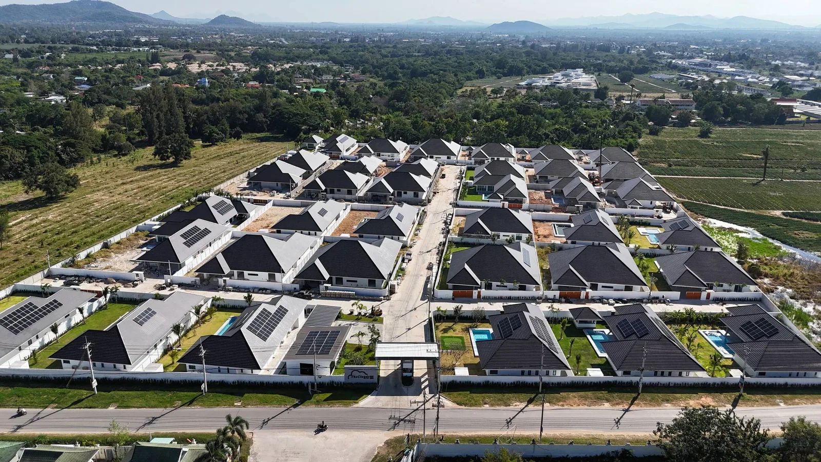 Aerial view of villas and pools at The Clouds Hua Hin 3