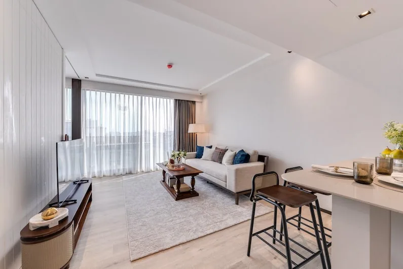 One-bedroom residence living room at InterContinental Residences Hua Hin
