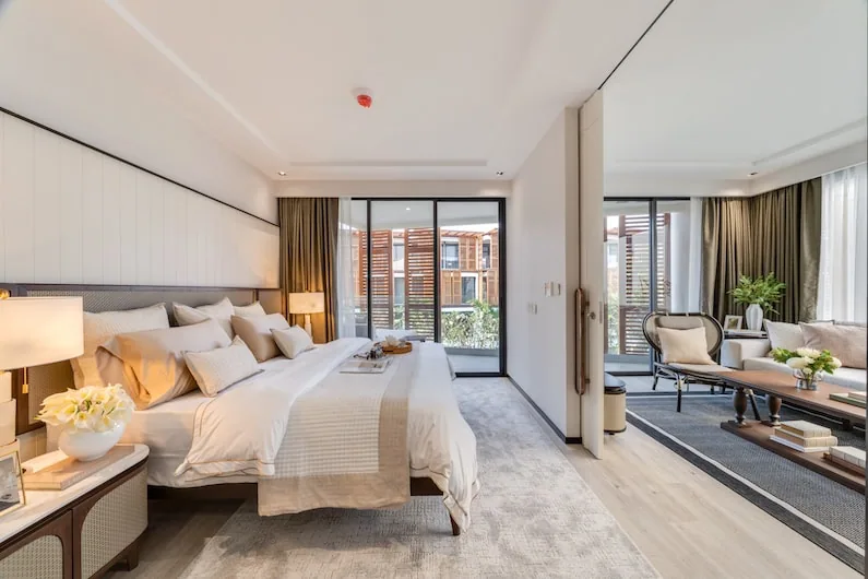 Two-bedroom residence master bedroom at InterContinental Residences Hua Hin