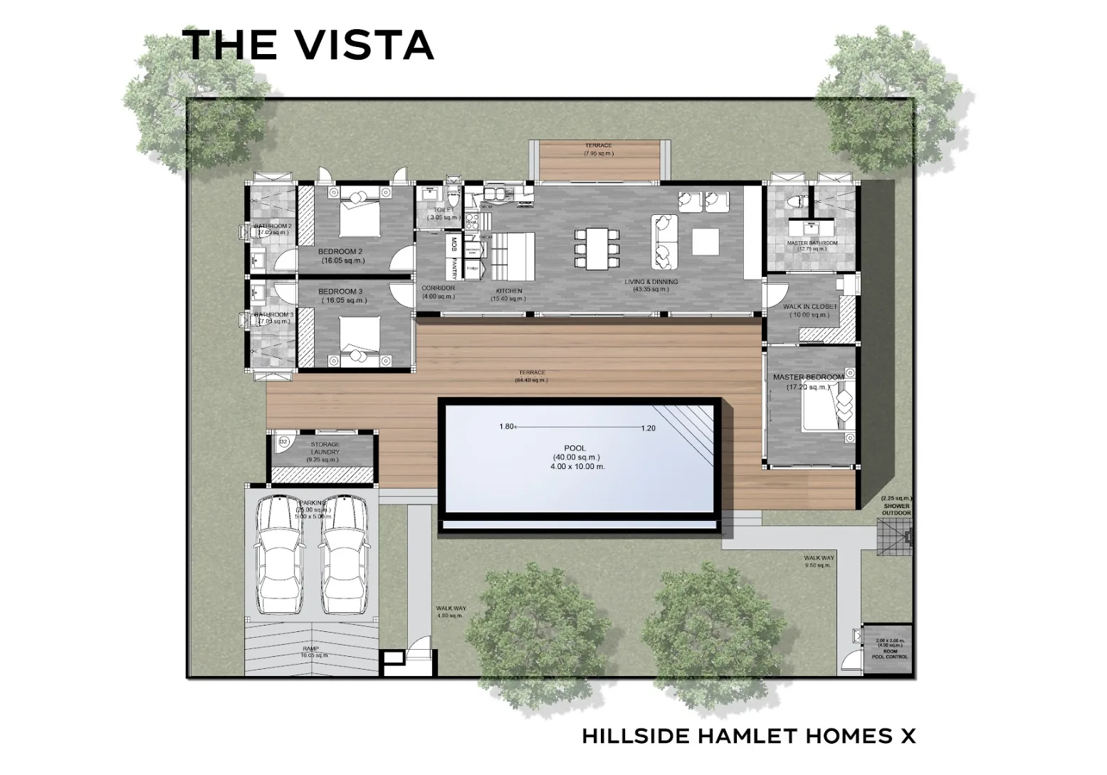 Site plan of The Vista at Hillside Hamlet Homes X